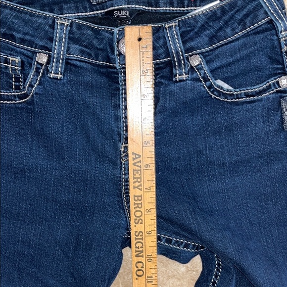 Silver Suki High Capri Jeans  Dark Indigo with Contrast Stitching - Picture 8 of 10